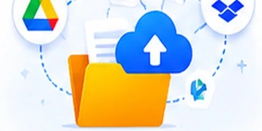 Google Drive and Dropbox transfer illustration